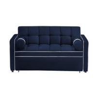 Sofá Cama Valandovo con Almohadas 1.5 Plz - Azul Marino.