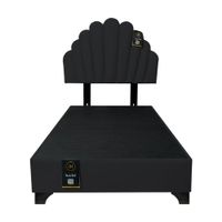 Dormitorio Afrodita + Cabecera patas ajustables 2 plz - Negro