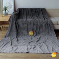 Manta Antialérgica Jacquard Alto Relieve Espiga QUEEN Gray