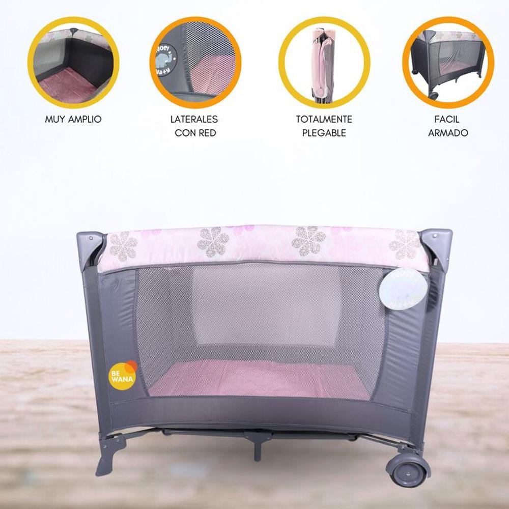 Cuna Corral Plegable «TREILLIS» Pink