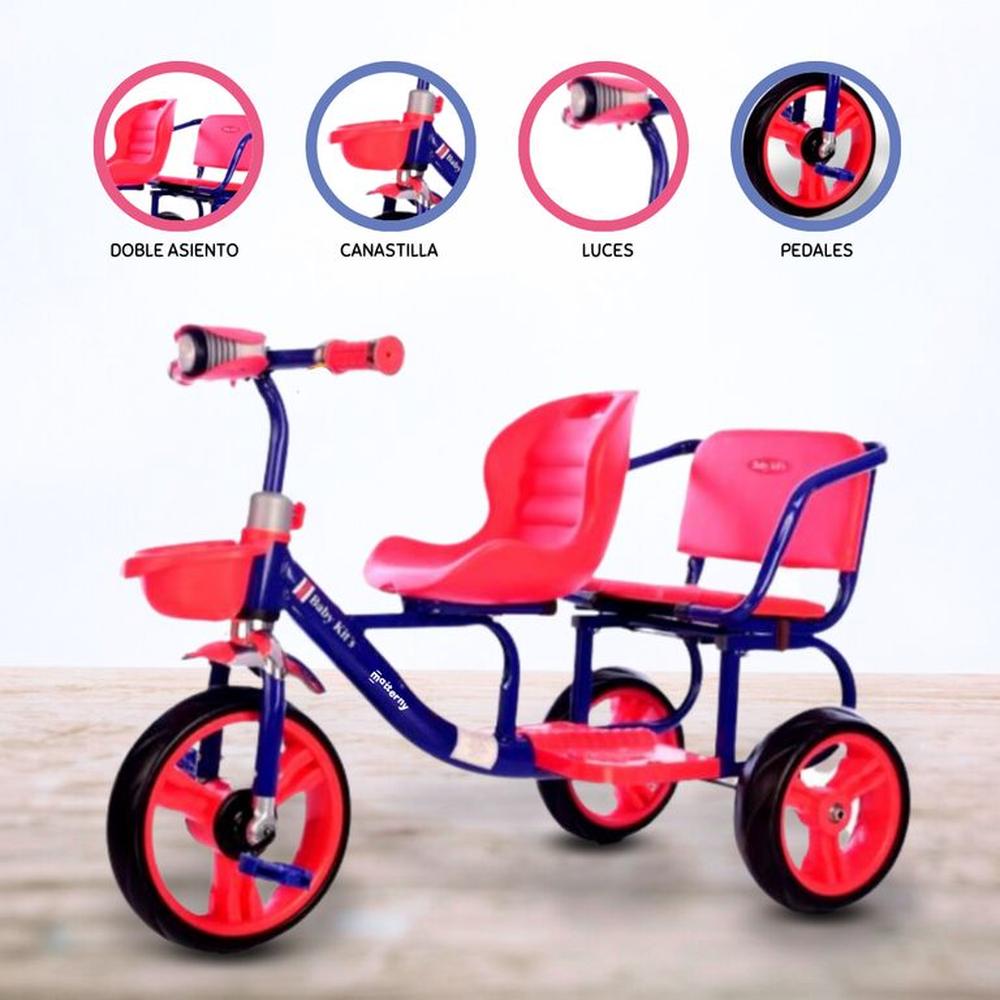 Triciclo Doble Asiento BABY KITS »NEO» RED