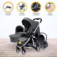 Coche de Paseo con Accesorios «LONDON» Gris