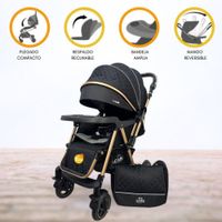 Coche Cuna Reversible de Aluminio «ZARAGOZA» Black