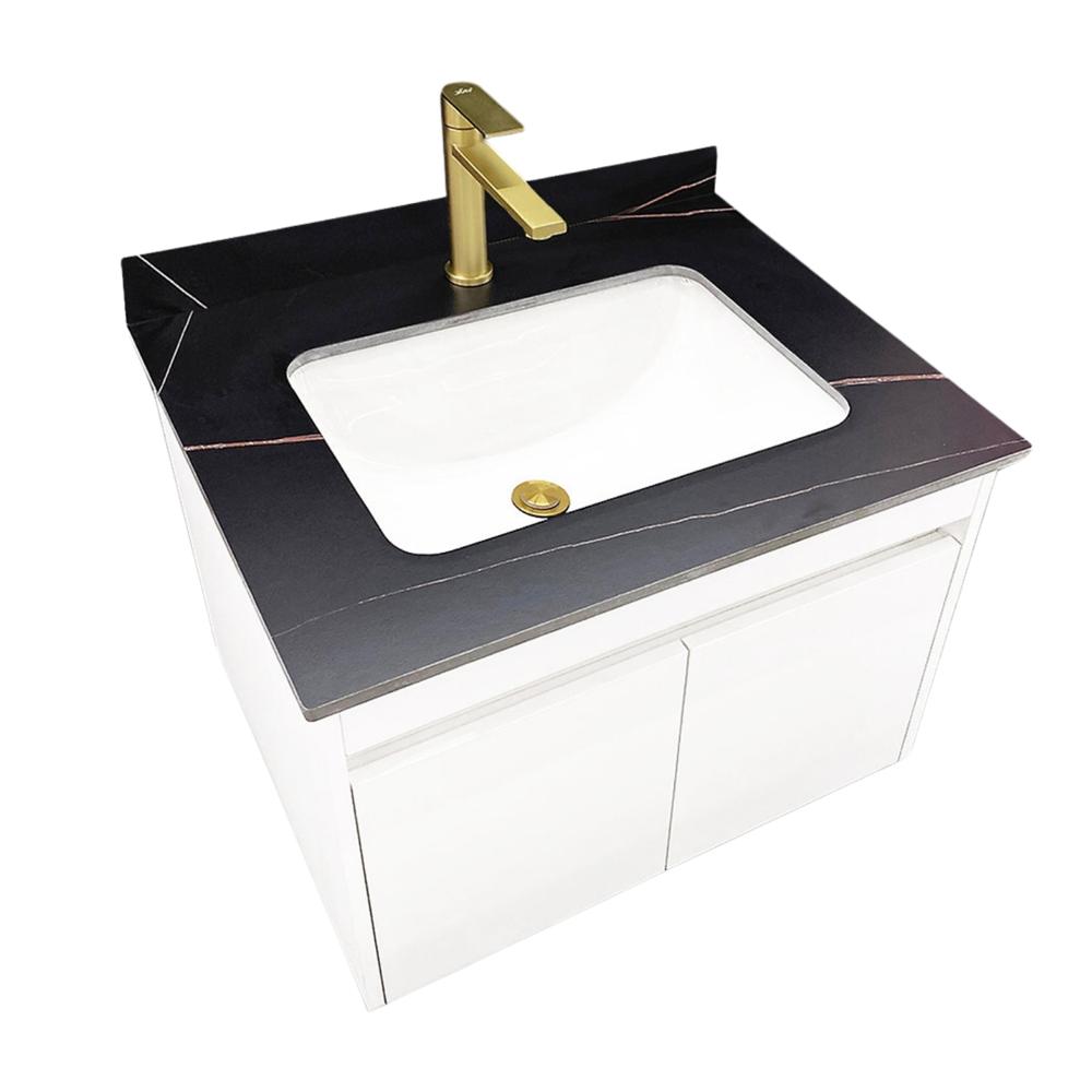 Lavabo de Loza Integrado YTA R6047-70L01 con cajón madera blanca 2 puertas