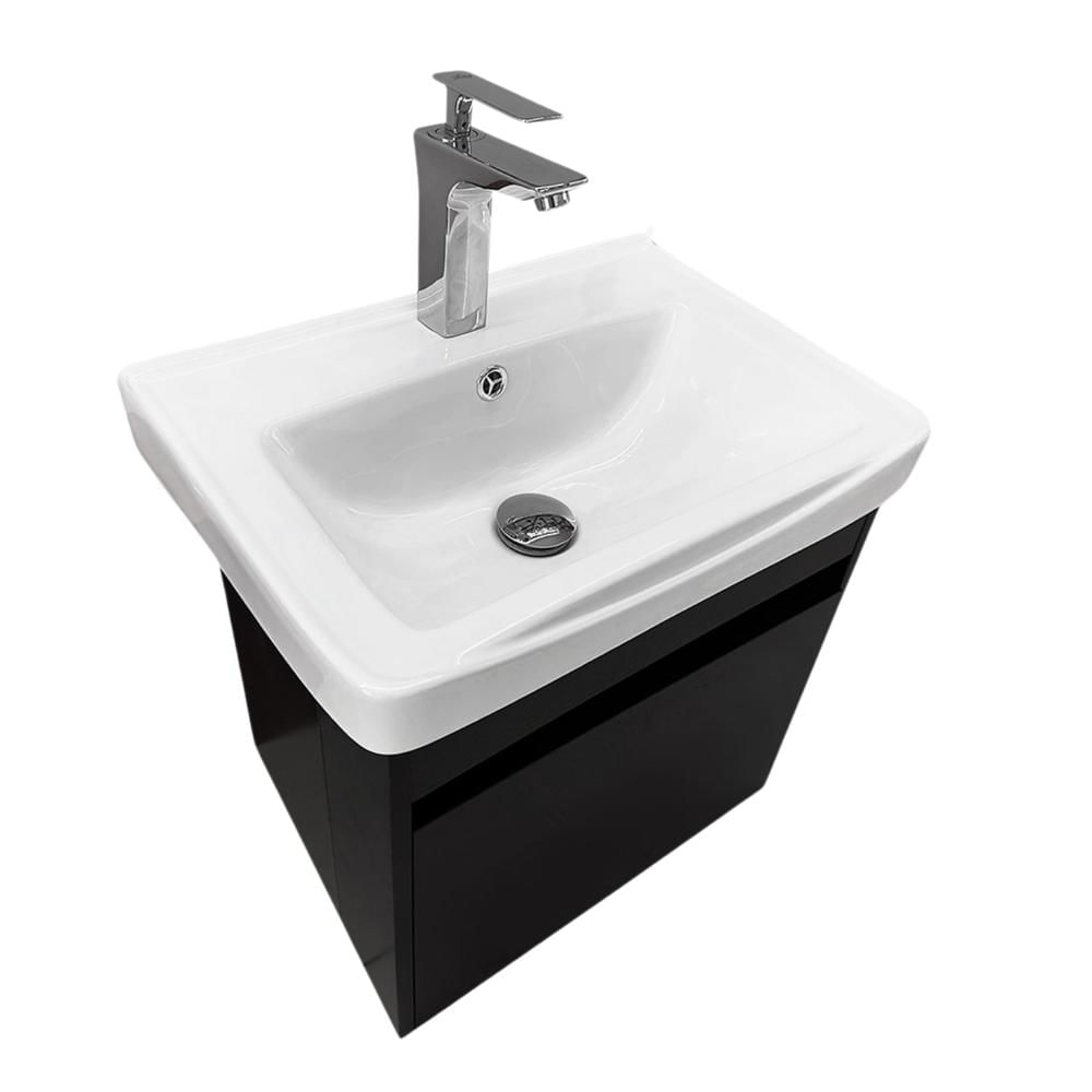 Lavabo de Loza Integrado YTA C5036-71 con cajón negro 1 puerta