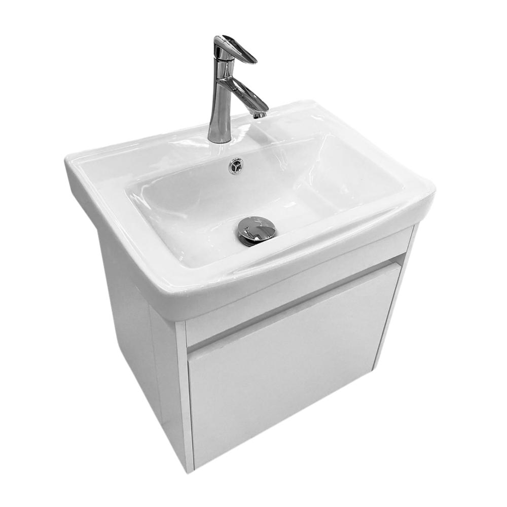 Lavabo de Loza Integrado YTA C5036-70 con cajón blanca 1 puerta