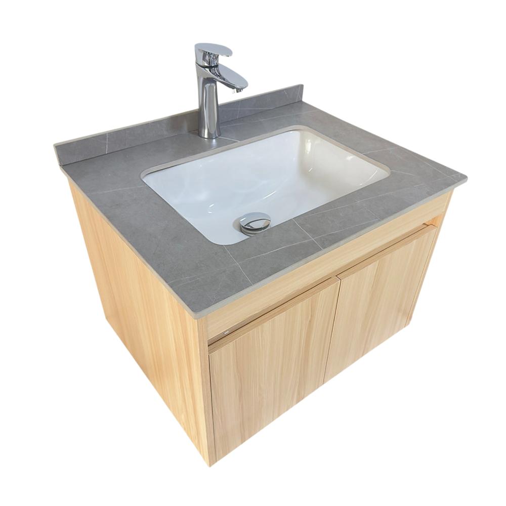 Lavabo de Loza Integrado YTA R6047-74L03 con cajón madera crema 2 puertas