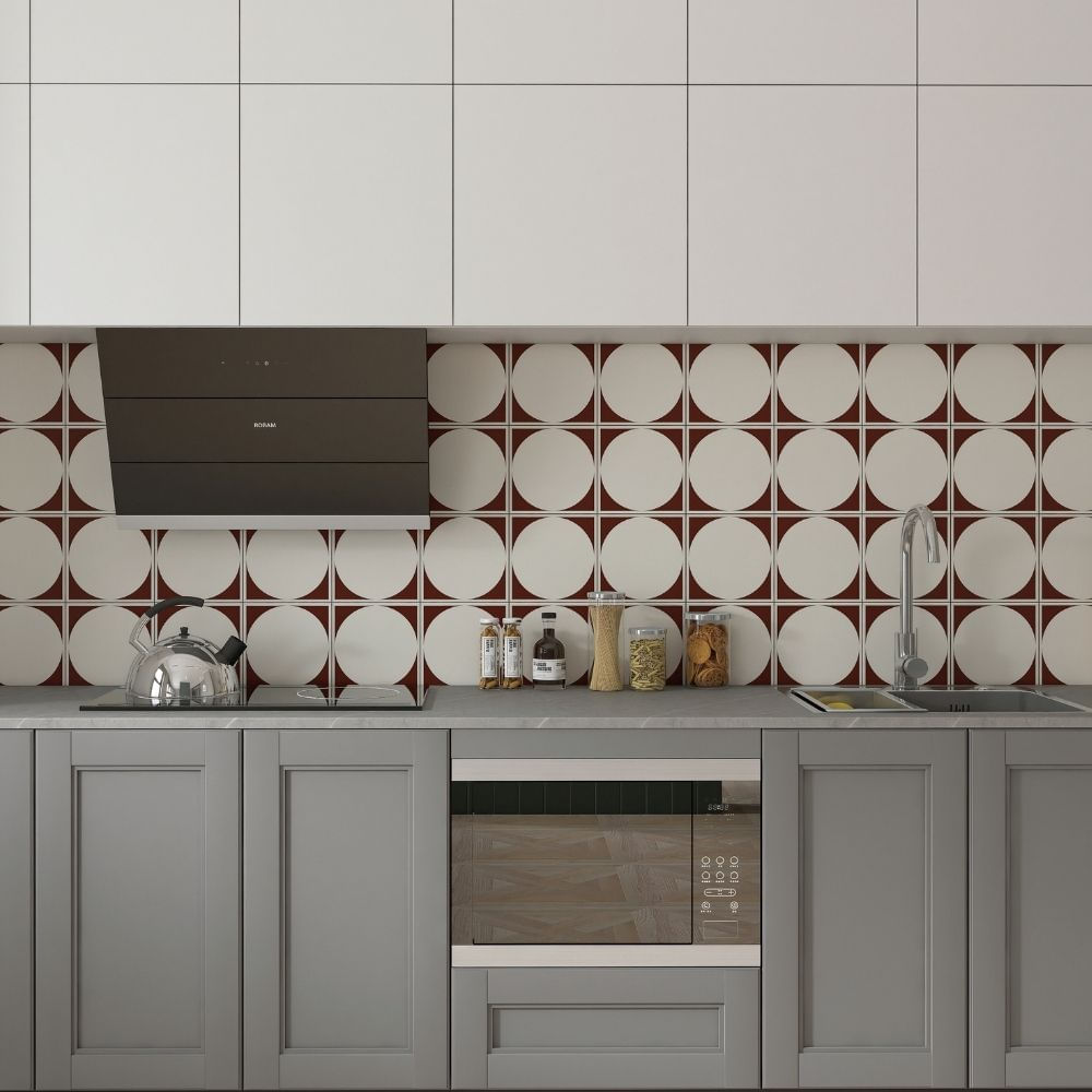 Piso/Pared Graficada Decorado Montalcino 20x20cm 1m2 Orange