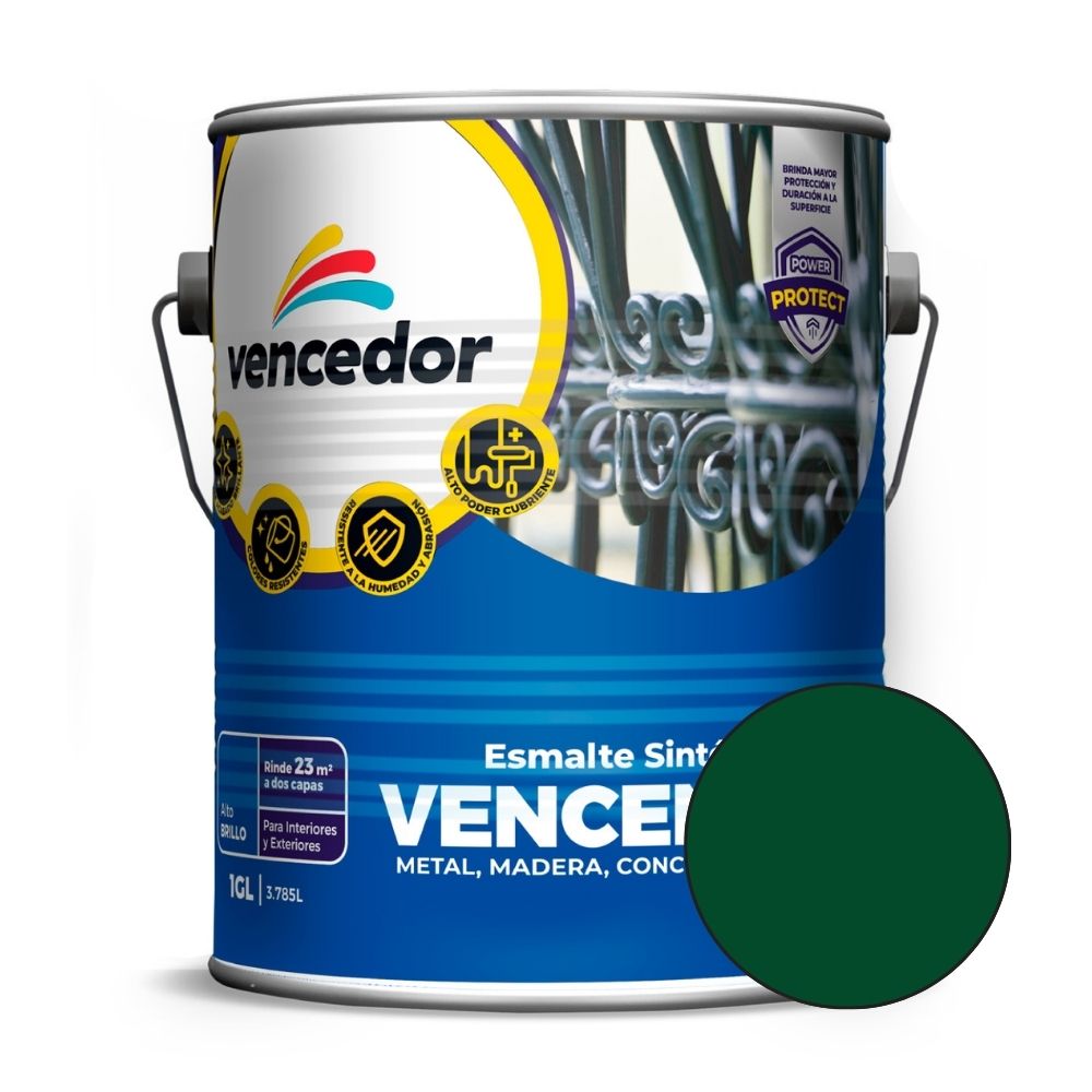 Esmalte Vencenamel Verde Brillante 1 gal