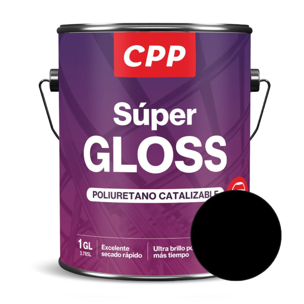 Esmalte Cpp Super Gloss Negro Brillante de 1 galón