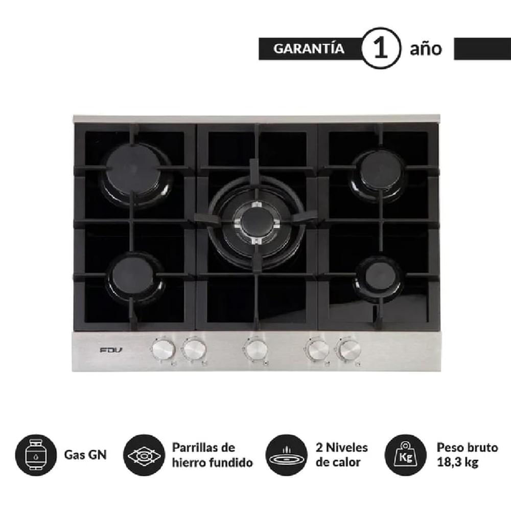 Encimera Deluxe Chef 75 cm Gas Natural FDV