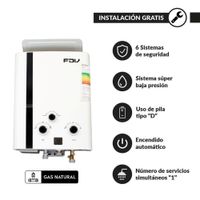Terma de Paso Continuo a Gas Natural 5.5 L Tiro Natural FDV
