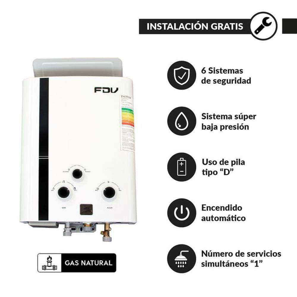 Terma de Paso Continuo a Gas Natural 5.5 L Tiro Natural FDV