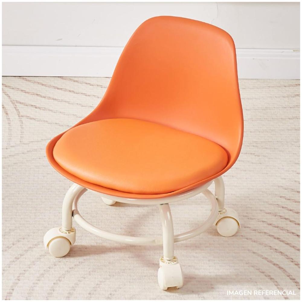 Silla taburete espaldar con ruedas Naranja