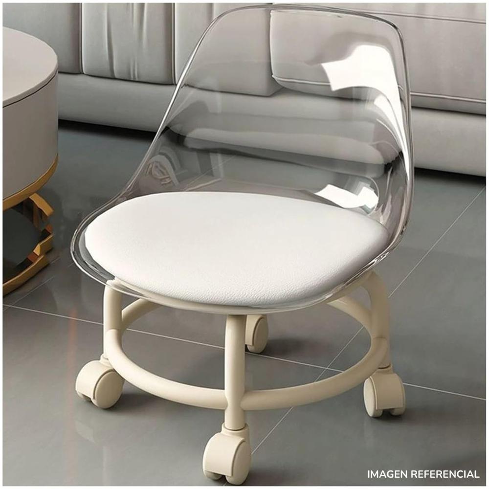 Silla taburete espaldar con ruedas Transparente