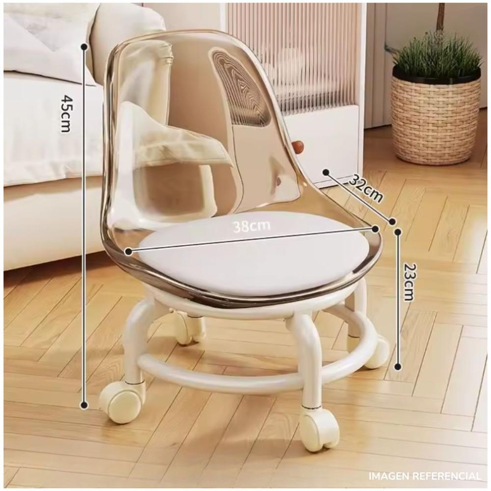 Silla taburete espaldar con ruedas Amarillo Transparente