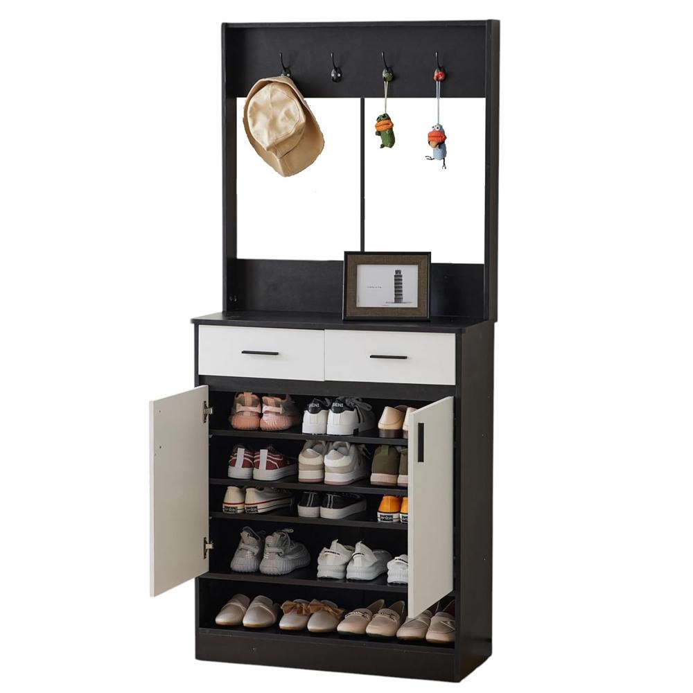 Mueble Recibidor Zapatera Con Perchero Maggie