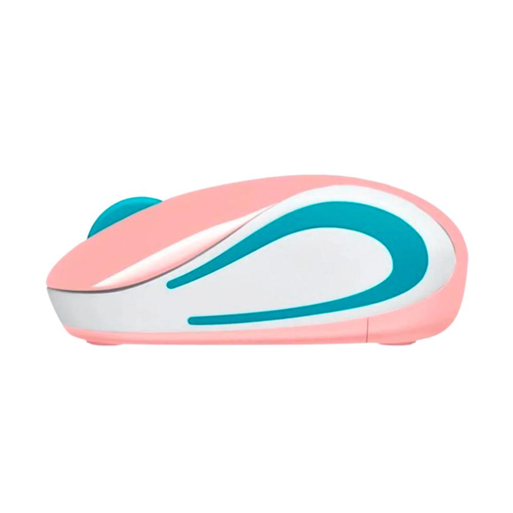 MOUSE INALAMBRICO LOGITECH M187 USB 3 BOTONES COLOR ROSADO C/ BLANCO+CELESTE/N: 910-005364