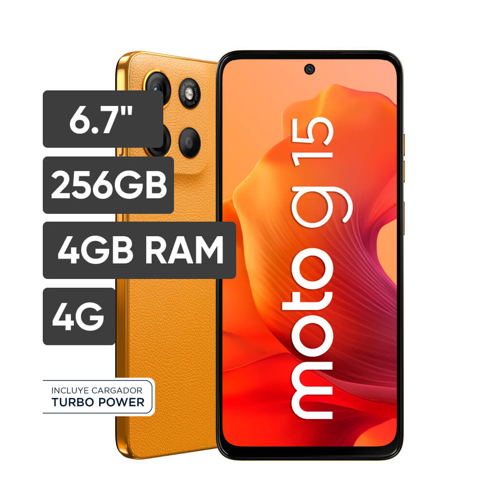 Smartphone MOTOROLA G15 6.7"" 4GB 256GB 50MP Naranja