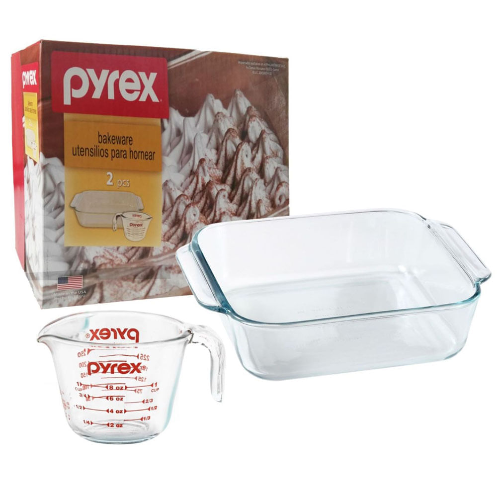 Set PYREX Molde + Taza Medidora 250ml 2pzas