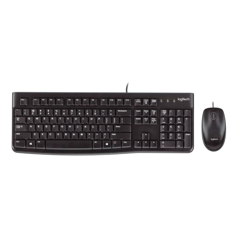 KIT TECLADO Y MOUSE LOGITECH MK120, USB, MOUSE 1000 DPI, NEGRO - P/N: 920-004428