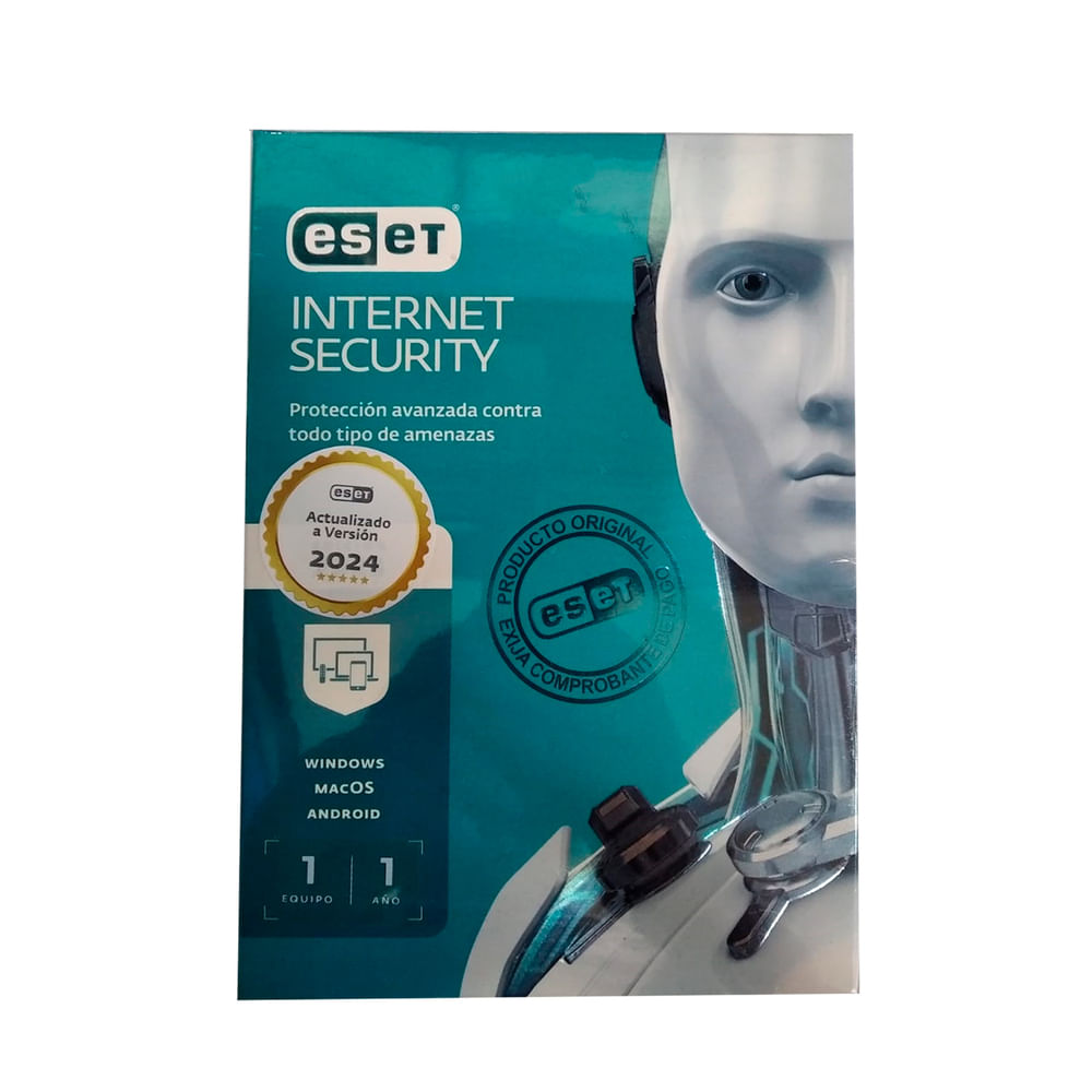 LICENCIA ESET INTERNET SECURITY 2024, 1 EQUIPO, 1 AÑO, PARA WINDOWS, MACOS, ANDROID P/N: S11030164