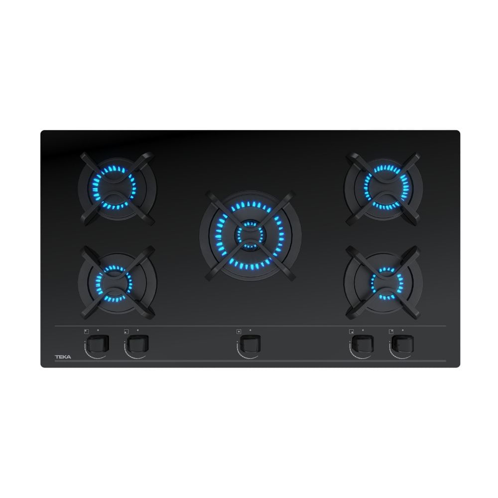 Cocina empotrable a gas Teka Gbc 95030 Kba Negro 5 hornillas