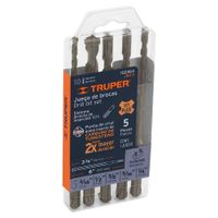 Juego de Brocas para Concreto y Ladrillo 5 Piezas Truper 102364