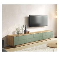 Mesa de TV Minimalista Lucas 60"" color Duna/Agave 3 puertas TU MESITA