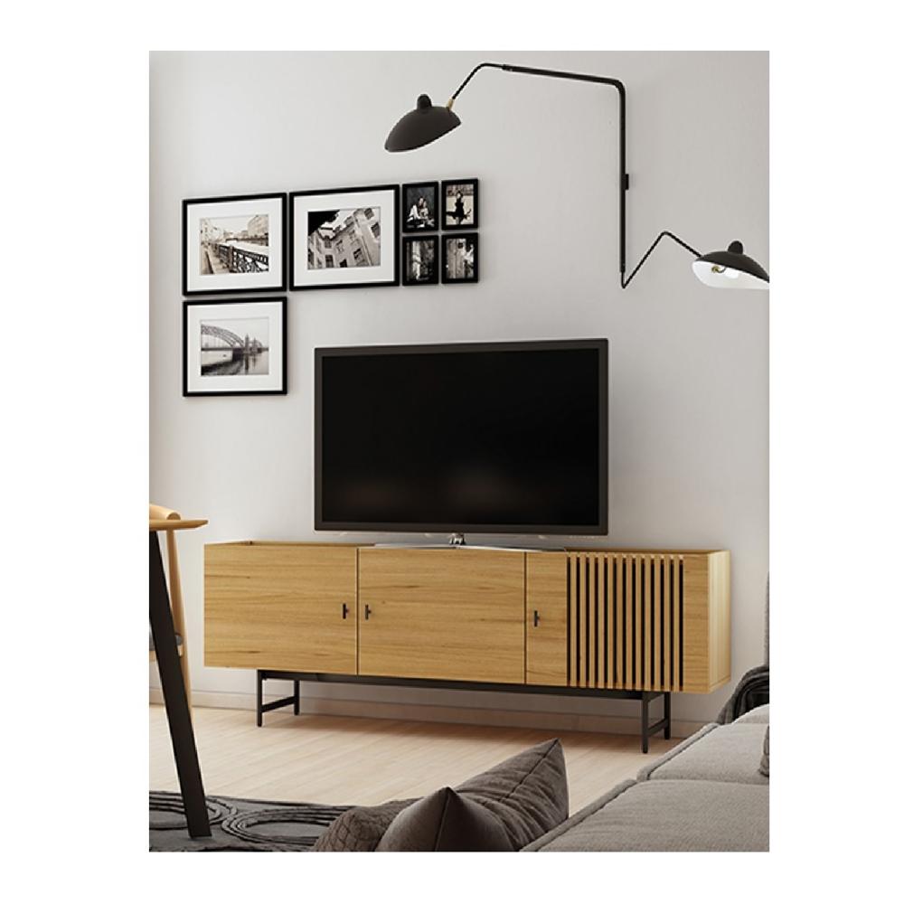 Mesa de TV Contemporánea Dalila 60"" color Duna 3 puertas TU MESITA