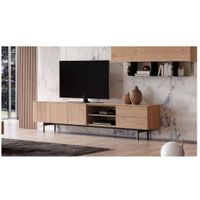 Mesa de TV Contemporánea Aragon 65"" color Duna 3 puertas 2 cajones TU MESITA 200 cm
