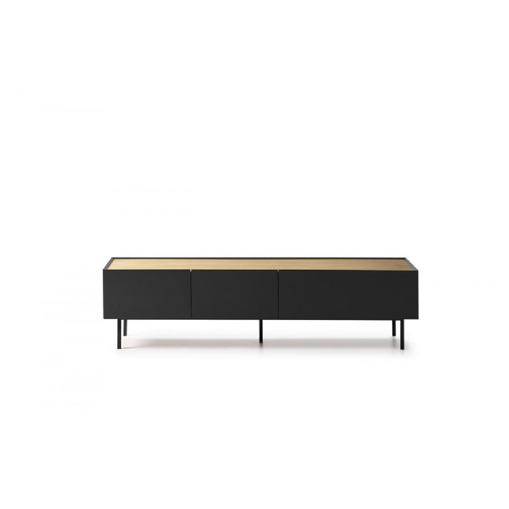 Mesa de TV Clásica Brandon 65"" color Negro/Duna 1 puerta 2 cajones TU MESITA
