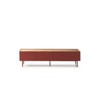 Mesa de TV Clásica Brandon 65"" color Rojo/Duna 1 puerta 2 cajones TU MESITA