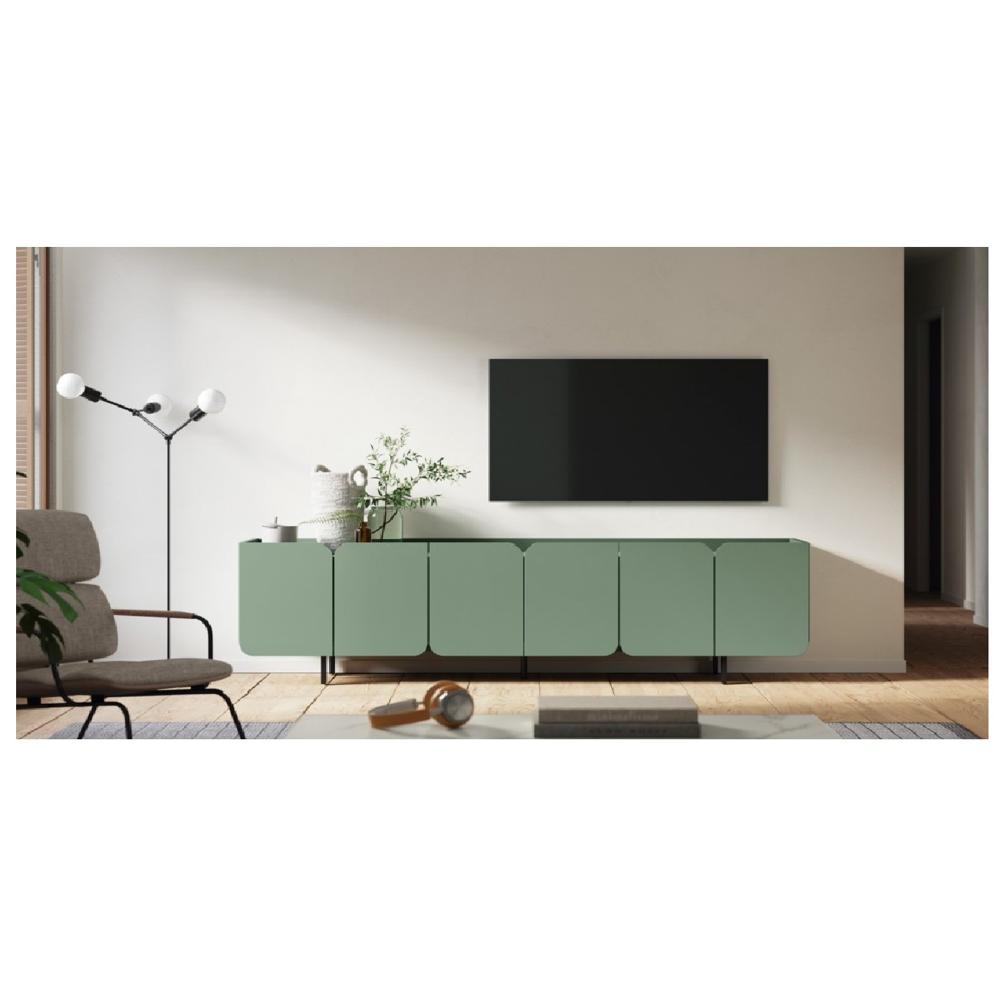 Mesa Contemporánea de TV Amadeus 60"" color Verde Agave 6 puertas TU MESITA