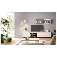 Mesa de TV Moderna Stone 65"" Blanco/Gris 2 puertas 2 cajones TU MESITA
