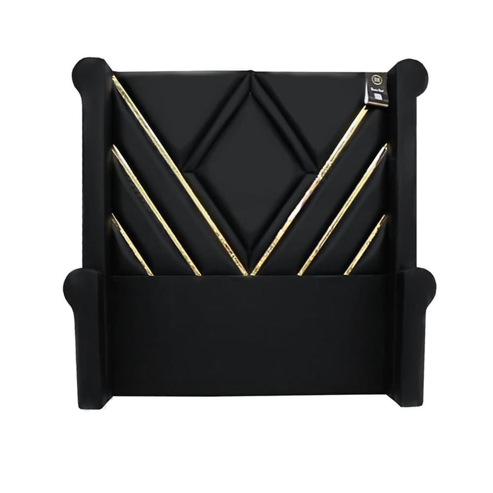 Cabecera Signature Ceuta con Tela espejo 1.5 Plz - Negro