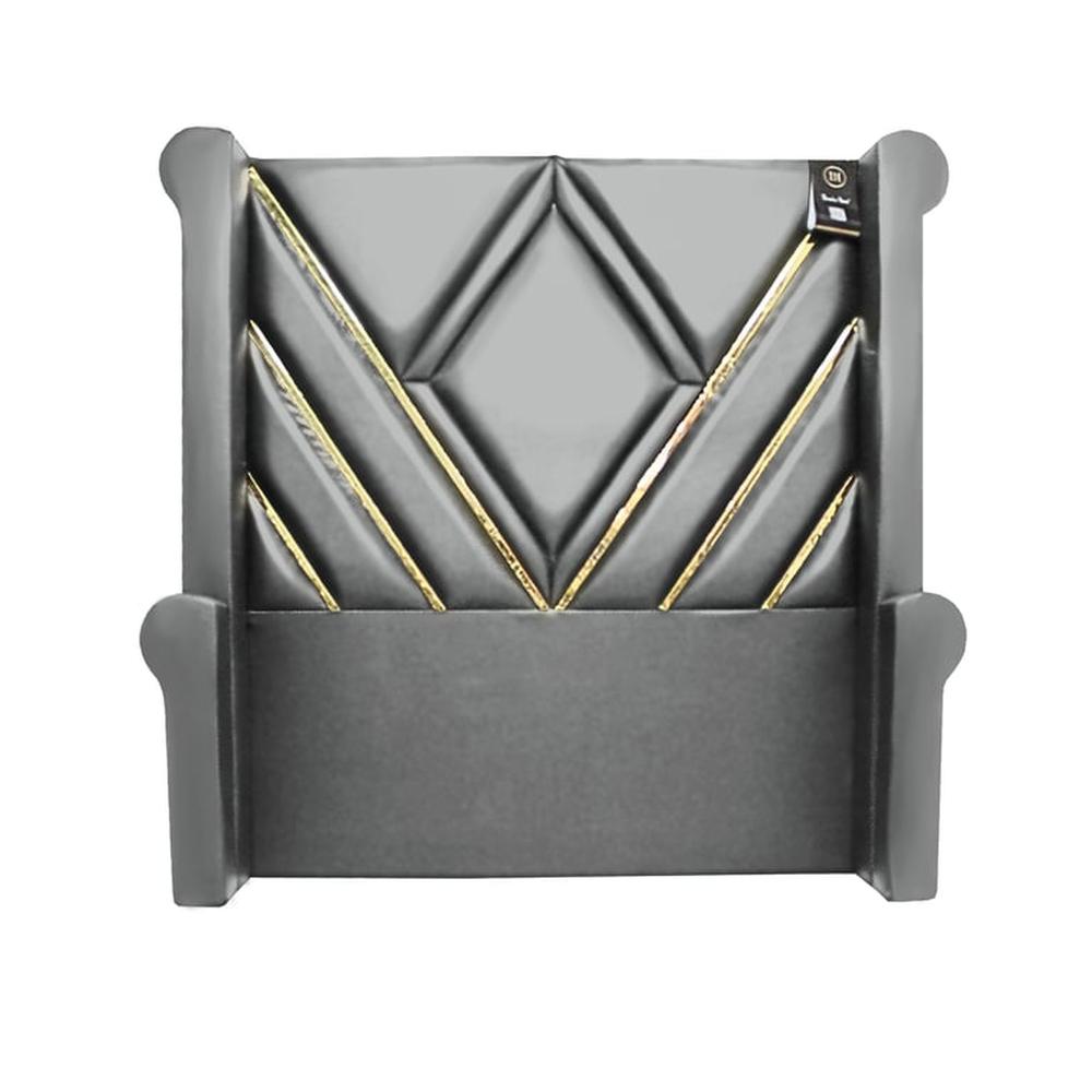 Cabecera Signature Ceuta con Tela espejo 1.5 Plz - Gris Claro