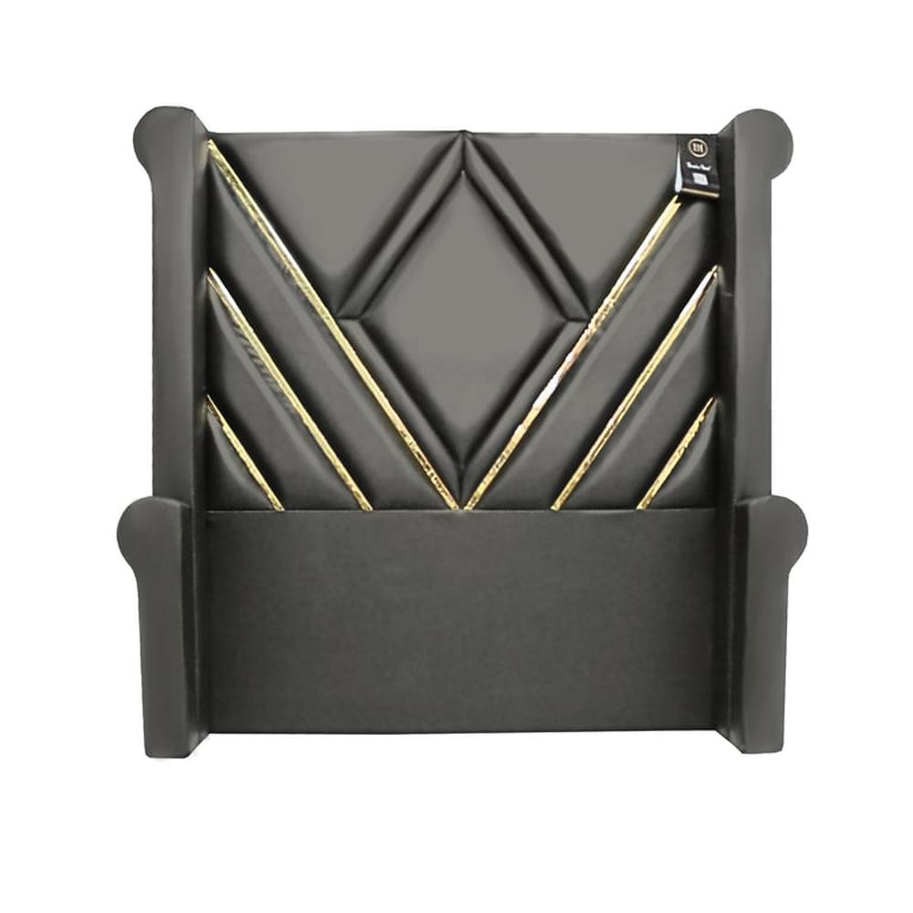 Cabecera Signature Ceuta con Tela espejo 1.5 Plz - Plomo