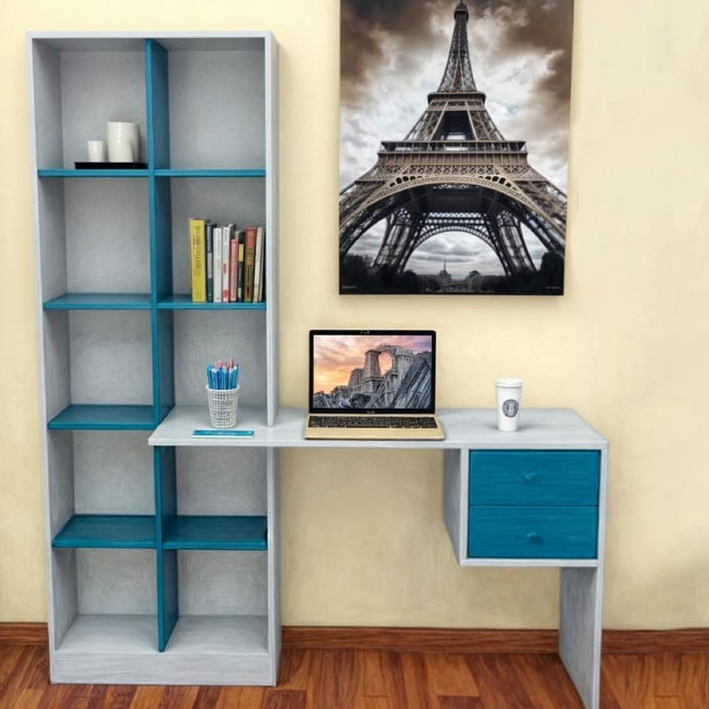 Escritorio con Cajón y Estante Lateral Anibare - Blanco