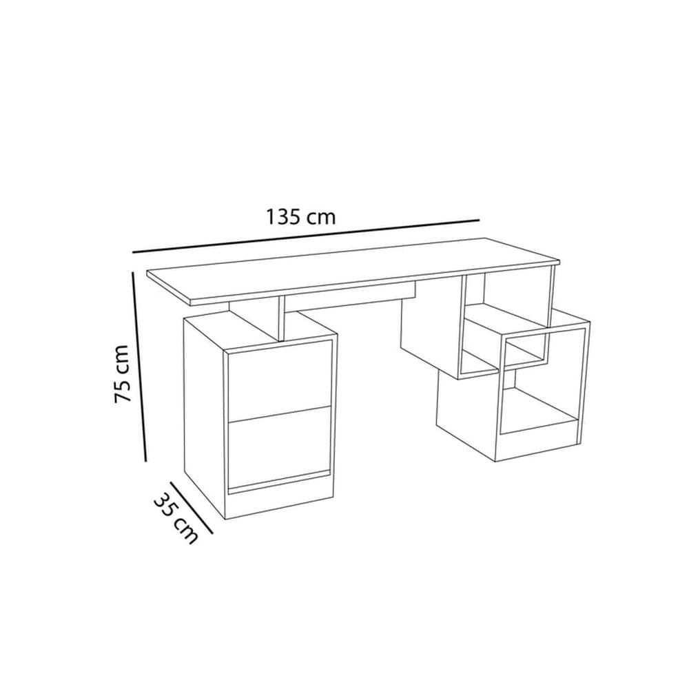 Escritorio con Cajones Baiti - Olmo Gris