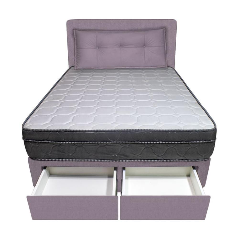 Dormitorio Turin + 2 Cajones 2 Plz + Cabecera + Cojín - Lila Dormitorio Turin + 2 Cajones 2 Plz + Cabecera + Cojín - Lila