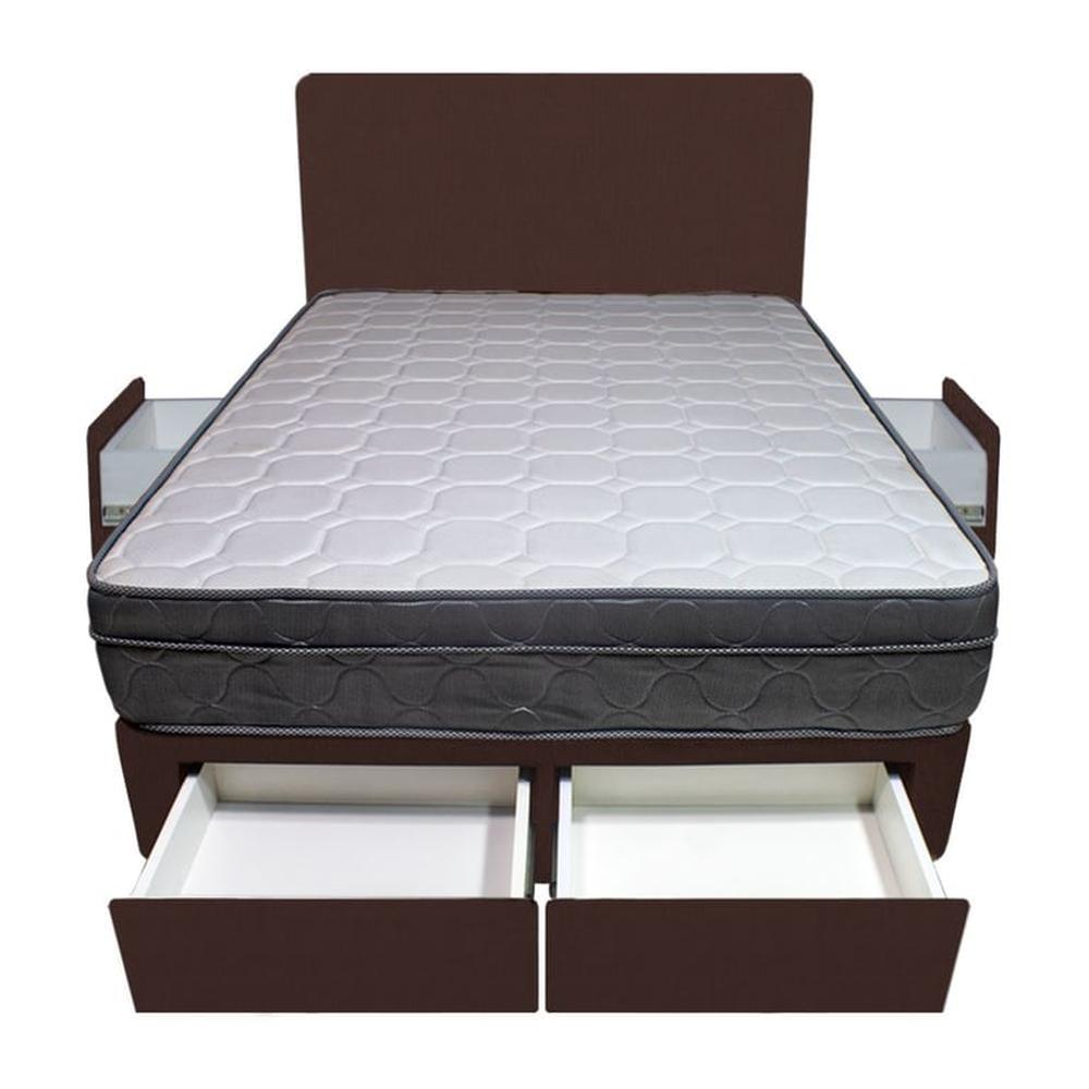 Dormitorio Turin + 4 Cajones 2 Plz + Cabecera - Chocolate