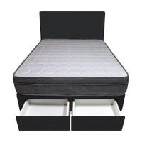 Dormitorio Turin + 2 Cajones 2 Plz + Cabecera - Negro