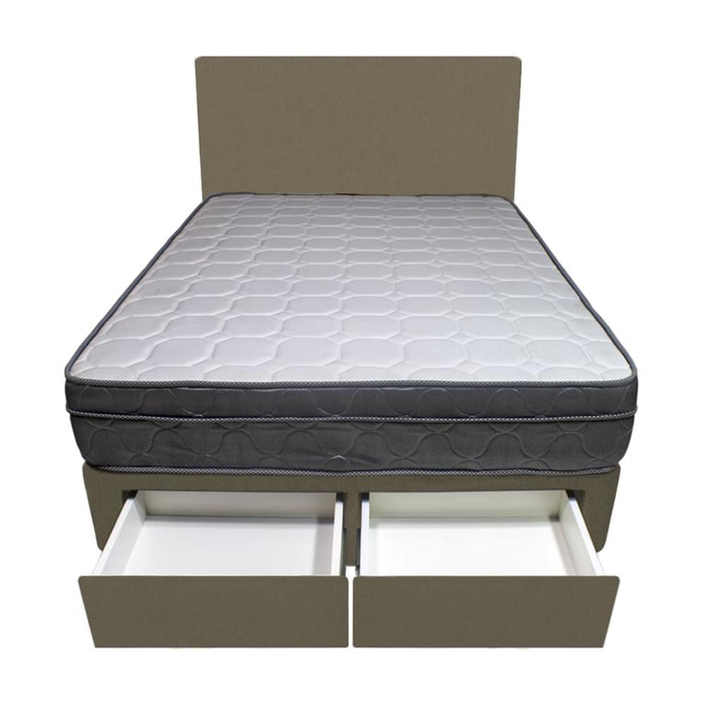 Dormitorio Turin + 2 Cajones 2 Plz + Cabecera - Beige Oscuro