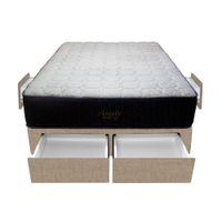Cama Pocket Vip + 4 Cajones 2 Plz + 2 almohadas - Beige Claro