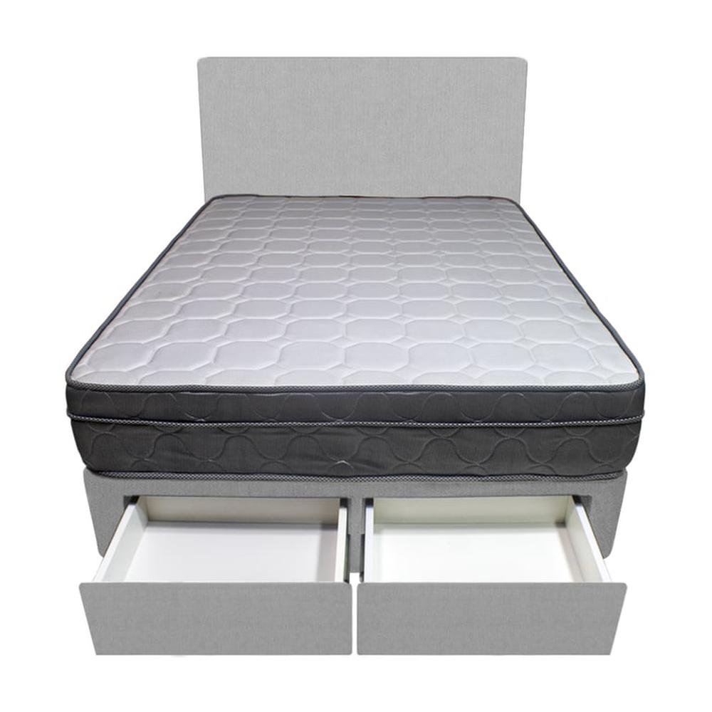 Dormitorio Turin + 2 Cajones 2 Plz + Cabecera - Gris Claro Dormitorio Turin + 2 Cajones 2 Plz + Cabecera - Gris Claro