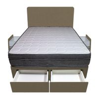 Dormitorio Turin + 4 Cajones 2 Plz + Cabecera - Beige Oscuro