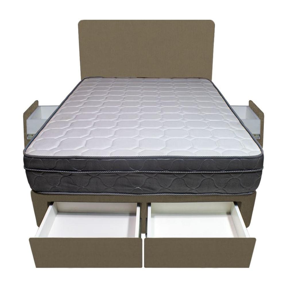 Dormitorio Turin + 4 Cajones 2 Plz + Cabecera - Beige Oscuro