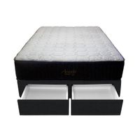 Cama Pocket Vip + 2 Cajones 2 Plz + 2 almohadas - Negro