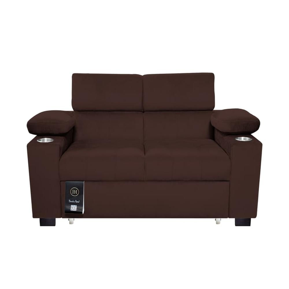 Sofá Cama Baltimore con Porta Vasos y Bolsillo 1.5 plz - Chocolate Sofá Cama Baltimore con Porta Vasos y Bolsillo 1.5 plz - Chocolate